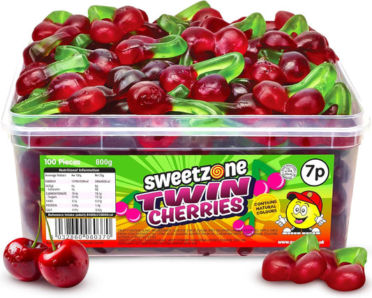 Twin Cherries 800 g, 100 Pcs Sweets Tub