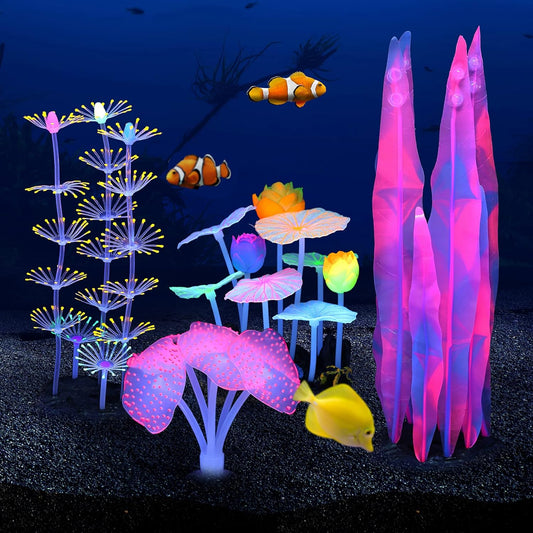 Glowing Fish Tank Decorations Plants