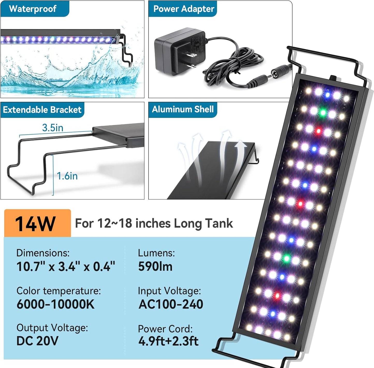 hygger 14W Aquarium LED Light